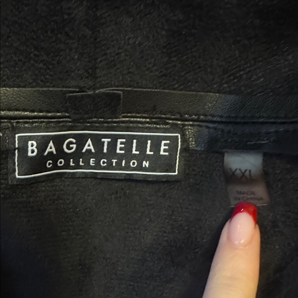 Bagatelle Women's Draped Faux Black Leather Jacket Size XXL 100% Polyester - Picture 8 of 8